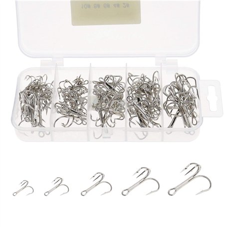 Create Idea Boîte de 100 hameçons aiguisés Taille 2/4/6/8/10 hameçons avec boîte de Rangement