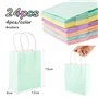 24Pcs Sac avec Poignée Pochettes Cadeau Pâque Sachets Anniversaire Boîte à Dragées Bonbons Ballotin Papier 12x6x15cm Multicolore