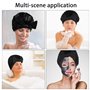 Xinzistar Bonnet de Douche Réutilisable, étanche Double Couche Bowknot Bonnet de Imperméabl Bain lastique de Bain Capuchon de Ch