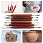 Luter 6 Pièces Ensemble d'Outils de Sculpture en Argile Kit d'Outils de Poterie en Argile avec Poignée en Bois pour l'Argile Pot