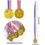 SULOLI 30 Pièces Médailles Enfants-Médaille d'or avec Rubans de Cou-Plastique Medaille Recompense pour Jeux Scolaires