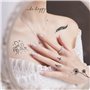 6Feuilles Tatouage Temporaire Français Faux Tatouage Ephémère Etanche Couleur Noire Décoration Fête Cadeau pour Femme Fille