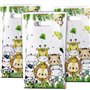 40PCS Sacs Cadeau Jungle Animaux Pochette Bonbon Sac Emballage Cadeau Sachet Biscuits Dragée pour Anniversaire Baby Shower Fête