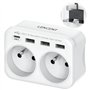 LENCENT Adaptateur Prise Anglaise/UK/Angleterre et Française avec 3 Ports USB et 1 Port USB-C adapté à Irlande