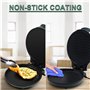 Four à Pizza, Uten Gril à Double Poêle ave Thermostat Réglable Plaque Chauffante Polyvalente, 1200 W Machine à Pain à Chaleur Ra