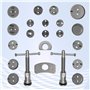Uten Repousse Piston de Frein, 22 pièces Coffret Repousse Piston D'étriers de Freins pour Remplacement de Disque Outil et Adapta
