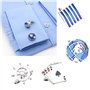 Create idea 4 paires Boutons de Manchette Hommes Boutons de Manchette Chemise Classique Boutons de Manchette pour Homme Père Mar