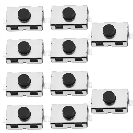 Create idea 10pcs Tactile Micro Commutateur Bouton Poussoir pour Voiture Télécommande Clé 2 Broches Montage en Surface Commutate