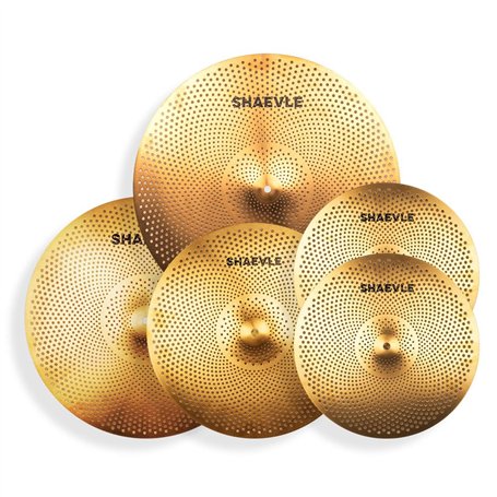 SHAEVLE Lot de cymbales dorées à faible volume 35