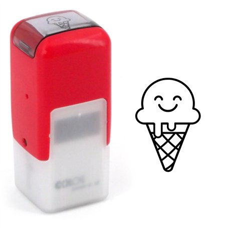 Tampon fidélité cornet de glace | Cachet encreur | 11mm | Carte de fidélité | Ice cream smiley stamp