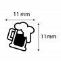 Tampon fidélité motif bière 11 mm [ cachet encreur pinte festival chope bar stamp carte fidélité ]
