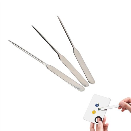 3pcs Spatule de Maquillage de Mélange Cosmétique D'acier Inoxydable