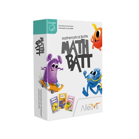 ALLEOVS Jeu Educatif Math-Batt Multiplication - 90 Cartes pour Apprendre Les Maths - Jeux de Société et Activité pour Enfants et