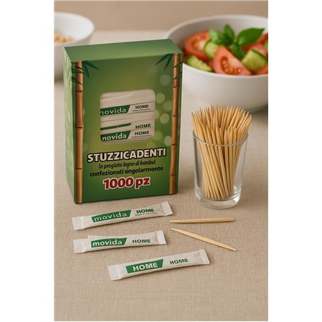 Cure-dents en bois de bambou – 1000 pièces