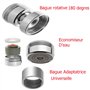 Economiseur D’Eau Pour Robinet Pivotant Pour Cuisine Lavabo Taille Universelle Rotatif Male M24 Avec Bague F22 Femelle Augmente 