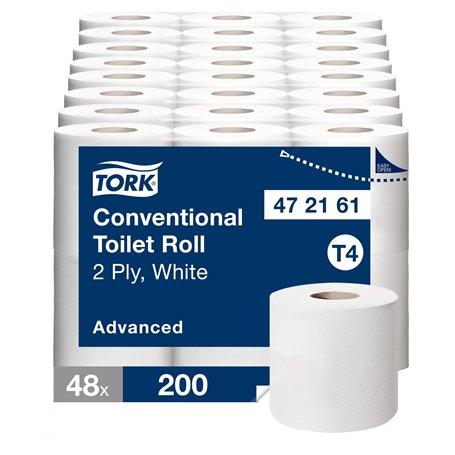 Tork T4 Papier Toilette Rouleau traditionnel blanc