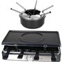Emerio Plaisir de fête pour jusqu'à 8 personnes avec cette combinaison 3 en 1 de raclette et de fondue à fromage pour un plaisir