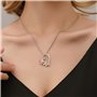 Sttiafay Collier en argent en forme de cœur pour femme avec pendentif en forme de rose et zircone - Cadeau romantique pour la Sa
