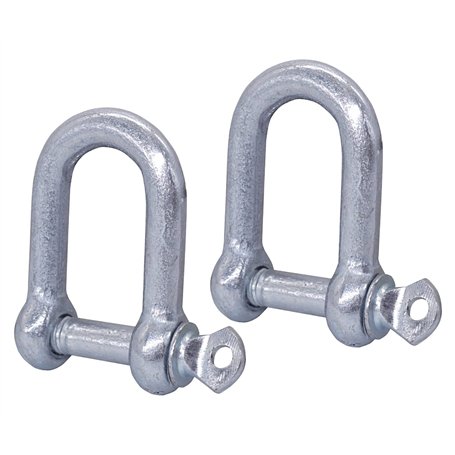 Lot de 2 manilles en acier galvanisé de 10 mm avec goupille et anneau en D pour manille de 10 mm