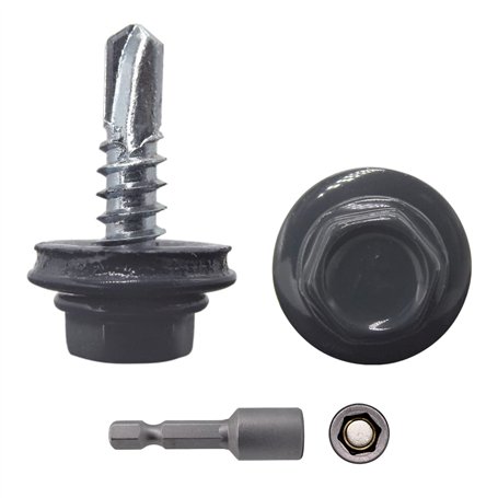 Marcopol Lot de 150 vis de toiture en métal 4