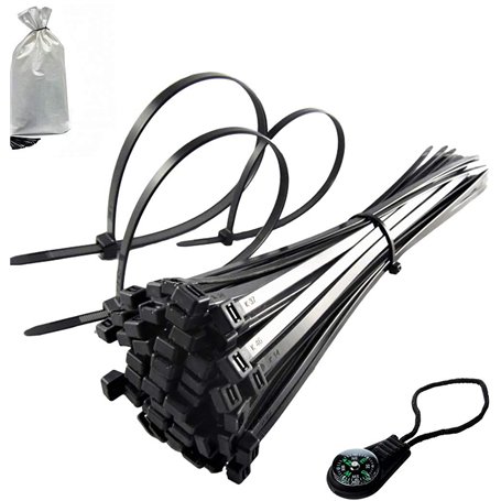 Lot de 4 paquets de 100 attaches de câble autobloquantes pour rangement de câbles