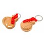 2 x naturel Porte-clés. mini châtaignettes. petit porte-clés instrument de musique. danse flamenco. petite. espagnol espagnol