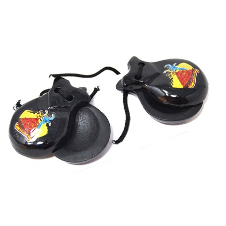 ESPAGNOL CASTANETS NOIR POUR ENFANTS ENFANTS CASTANETS