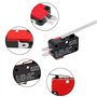 InduSKY Lot de 10 Micro Interrupteur Fin de Course Levier de Charnière SPDT 1NO 1NC Interrupteur de Longue Levier Momentanée Mic