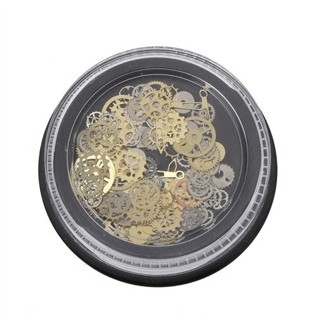 Buwei 120 pièces Mixte Steampunk Cogs engrenage Horloge Charme UV Cadre résine Bijoux remplissages Bricolage