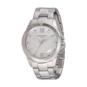 Pierre Cardin Observatoire éclat CF.1009.MS Montre en acier inoxydable blanc pour femme