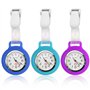 HOSPAOP Lot de 3 montres d'infirmière avec clip - Mouvement à quartz analogique - Montre à gousset - En silicone - Pour homme et