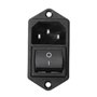 Bluelover 1Pcs 10A 250V 3Pin Iec320 C14 Inlet Module Plug Fuse with Switch Puissance Mâle - Noir