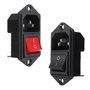 Bluelover 1Pcs 10A 250V 3Pin Iec320 C14 Inlet Module Plug Fuse with Switch Puissance Mâle - Noir