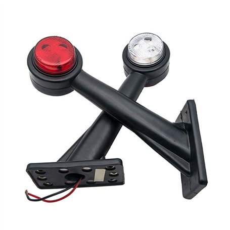 Aisoway Lot de 2 Feux de Position Latéraux 12 V LED 20 cm pour Remorque Camion