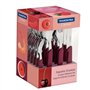 Tramontina - TRAMONTINA-Ménagère 24 pcs Carmel Inox et Plastique Carmin - Ensemble de Couverts Moderne et Pratique. Design Éléga