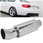 Silencieux d'échappement argenté Universel en Acier Inoxydable Absorbant Le Son pour L