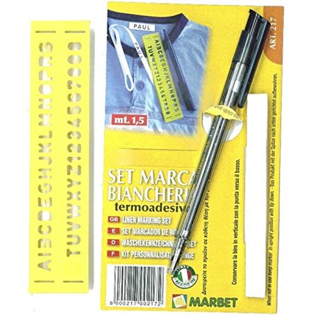 SET MARCABIANCHERIA Marque linge MARBET stylo sangle normographe personnaliser vêtements