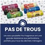 FRIO Multi-fruits – Lot de 6 paquets de 15 sacs poubelle parfumés, 30 litres avec 6 arômes et couleurs assorties – 52 x 58 cm – 