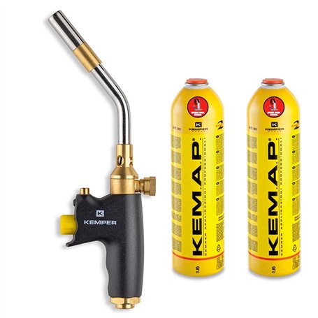 KEMPER - Chalumeau gaz KIT 2 bouteilles Propane 3600W Soudobrasure Professionnelle