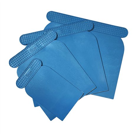 Lot de 4 spatules de maçon en plastique pour mastic (50/80/100/120 mm) souples et résistantes aux acides