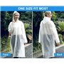 Aobetak Cape de pluie pour adulte imperméable Portable,réutilisable clair à capuches et les manches,EVA Matériau étanche Manteau