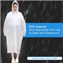 Aobetak Cape de pluie pour adulte imperméable Portable,réutilisable clair à capuches et les manches,EVA Matériau étanche Manteau