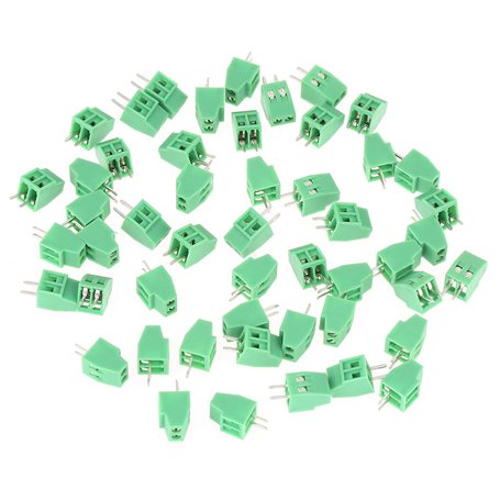 50Pcs 2 Pin 2.54mm Pas Plug-in Vis PCB
