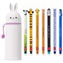 LEGAMI - Lot de 7 stylos gel effaçables + trousse lapin 2 en 1 – avec encre effaçable thermosensible