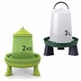 Mangeoire poules 2 kg et abreuvoir poules 3L – en plastique transparent résistant – Pieds amovibles - Zootec