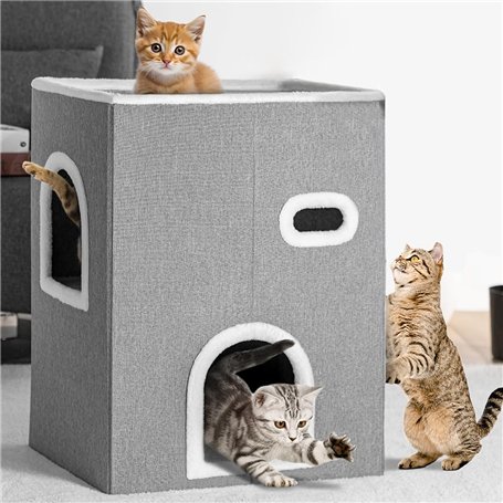 BAKAJI Niche à Chat Verticale avec entrée