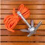 GATE14® Kit Mini Ancre grappin Pliable en Acier galvanisé 0,7 kg et Ligne d'amarrage