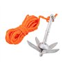 GATE14® Kit Mini Ancre grappin Pliable en Acier galvanisé 0,7 kg et Ligne d'amarrage