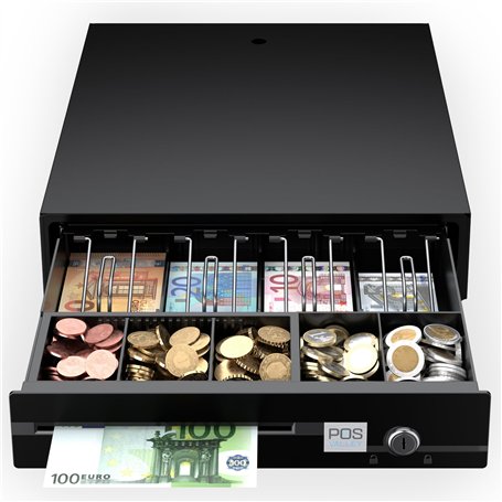 POS VALLEY Tiroir Caisse Monnaie Avec 4 Compartiments Billet / 5 Compartiments Monnaies (Euro)