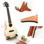 Homo Trends - Support universel pour ukulélé - Version améliorée - En bois - Amovible - Avec cordes pour ukulélé